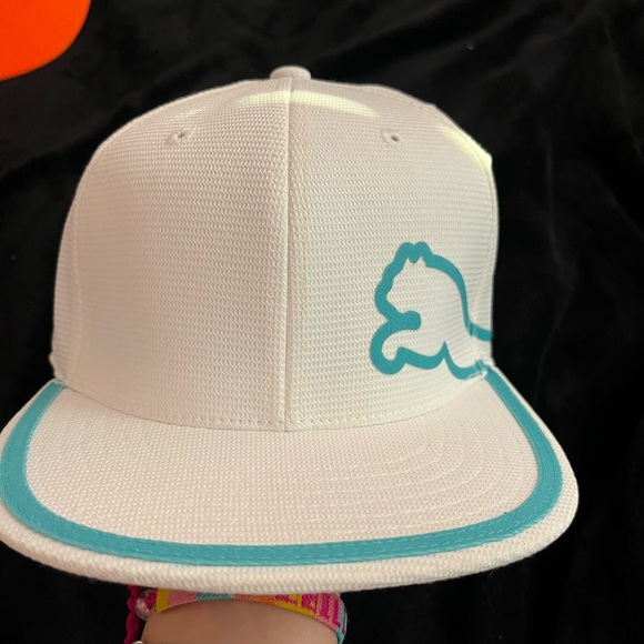 White Puma Cap with Teal Logo (Rickie Fowler Edition) - Picture 1 of 2
